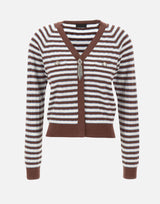 Cardigan in misto cotone a righe CA6067MS52G C3975 LIU-JO 