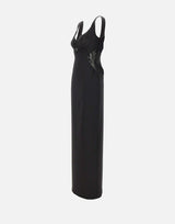 Abito lungo con inserti in pizzo RS16361 BLACK NISSA 