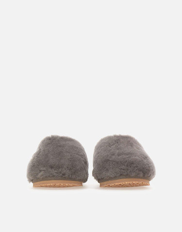 "Closed toe sheepskin fur slipper" FW161000L CHA MOU 