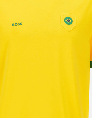 T-shirt in cotone elasticizzato con bandiera 50562134 740 BOSS 