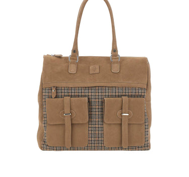 Borsa in pelle scamosciata e tessuto N77BORN06 PEL0N030040422 ELEVENTY 