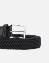 Cintura in lino con dettagli in pelle 15AP1500 BLACK ATHISON 