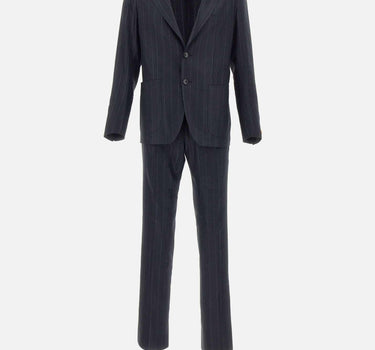 Completo gessato in misto lino e viscosa 2SMC26K11340350 EB990 TAGLIATORE 