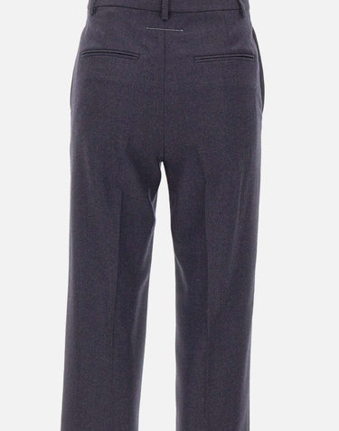 Pantaloni in lana con orli sfrangiati S52KA0566 M35466524M MM6 MAISON MARGIELA 