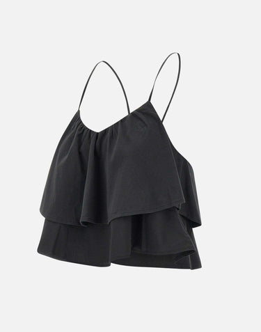 "Tank top volant mixed fabric" T35218 11 SUN68 