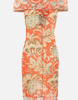 Abito lungo in tulle con motivo floreale WRHA0622 99IAS71X0864 ETRO 