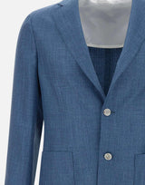Blazer in lana, seta e lino 48009 0009 BARBA 