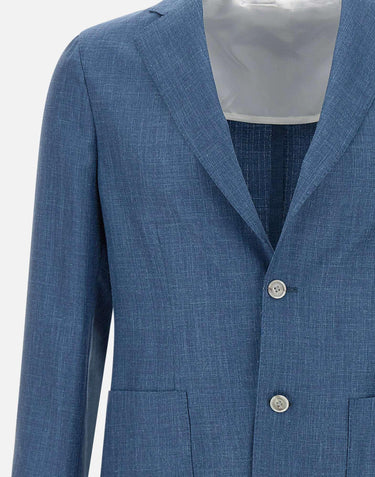 Blazer in lana, seta e lino 48009 0009 BARBA 