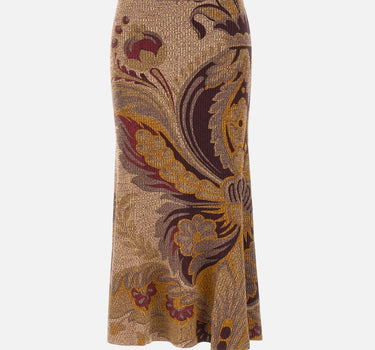 Gonna in lana con motivo floreale WRKB0053 AKC84S9890 ETRO 