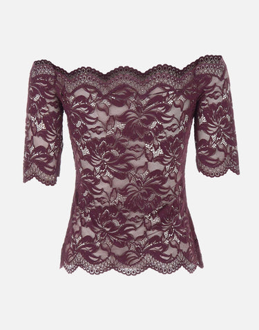 Top in pizzo a maniche corte 26AJTO697PA0170 P534 RABANNE 