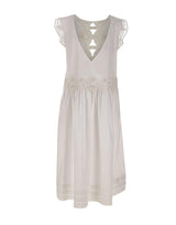 Abito lungo con pizzo floreale W06040581 WHITE MAURIZIO MYKONOS 
