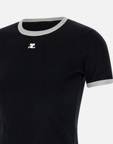T-shirt "Signature contrast" VESJTS017JS0070 BLKHERWHITE COURREGES 