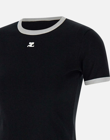 T-shirt "Signature contrast" VESJTS017JS0070 BLKHERWHITE COURREGES 