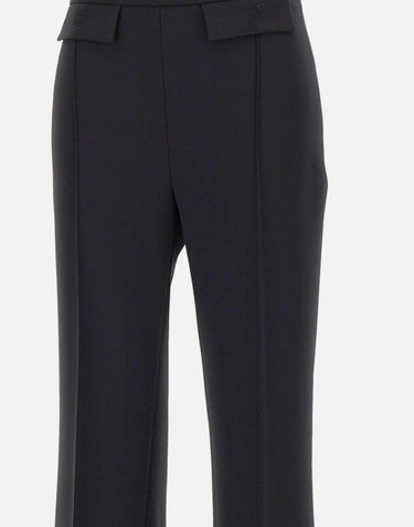 Pantaloni in doppio crêpe stretch con logo ricamato PA17161E2 110 ELISABETTA FRANCHI 