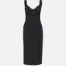Abito midi con inserti in pizzo RS16470A BLACK NISSA 
