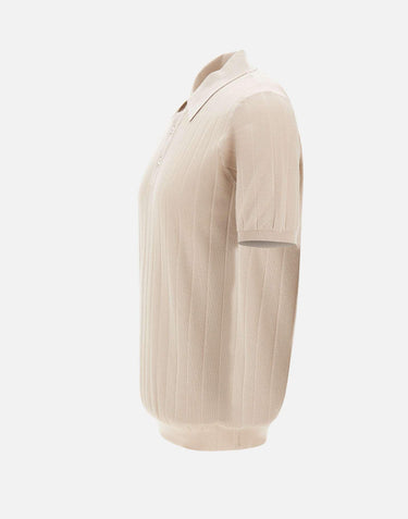 Polo in cotone a maxi coste DC115217 BEIGE DELLA CIANA CASHMERE 