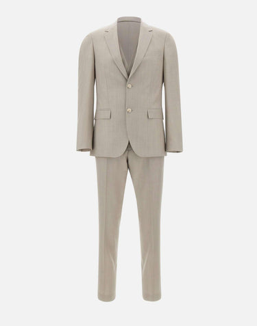Abito tre pezzi slim fit in lana vergine 50561836 068 BOSS 