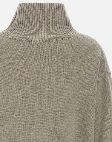 "Boyfriend turtleneck" 1867A GREIGE SOFT GOAT 