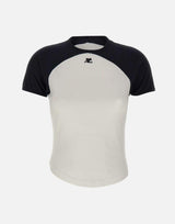 T-Shirt "Circle Contrast" 325JTS214JS0203 WHTBLK COURREGES