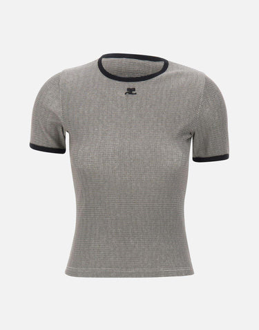 T-shirt con logo a contrasto 126JTS017JS0223 HOUND COURREGES 