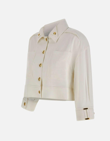 Caban in gabardina con bottoni gioiello GB00561E2 360 ELISABETTA FRANCHI 