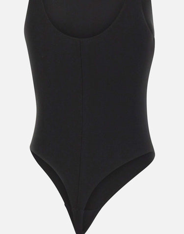 Body in jersey crêpe con dettagli logo BO03462E2 110 ELISABETTA FRANCHI 