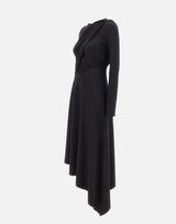 Abito asimmetrico con drappeggi 1326JDR007340A BLACK VICTORIA BECKHAM 