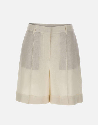 Shorts in misto lino con lurex M80BERI05 TES0M06800 ELEVENTY 