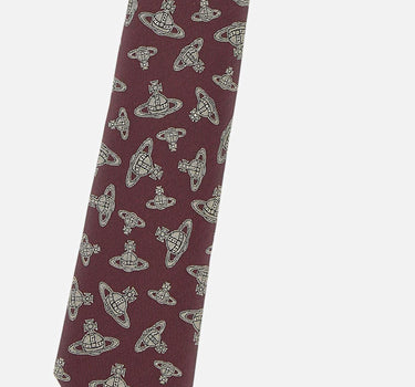 Cravatta in seta "Logomania" 81050001 W019AI401 VIVIENNE WESTWOOD 