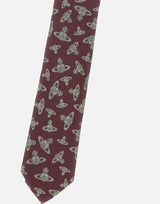 Cravatta in seta "Logomania" 81050001 W019AI401 VIVIENNE WESTWOOD 