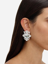 "Silver Crystal Cluster Earrings" 651ESL SILVER SELF-PORTRAIT 