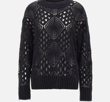 Maglione in lana e alpaca W08210280 33BLACK MAURIZIO MYKONOS 