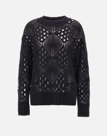 Maglione in lana e alpaca W08210280 33BLACK MAURIZIO MYKONOS 