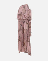 Abito lungo in georgette plissé stampato 4A432A M1445 BLUMARINE 