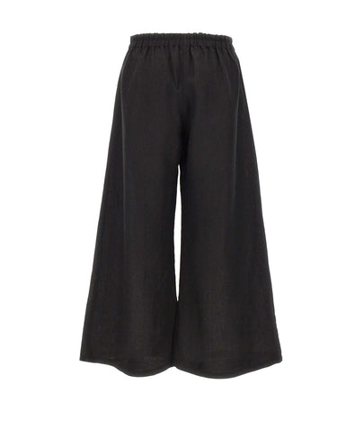 Pantaloni palazzo in lino W01340881 BLACK MAURIZIO MYKONOS 