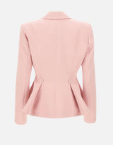 Blazer monopetto con balze S1359 PINK NISSA 