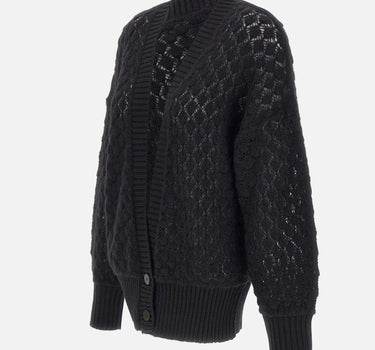 Cardigan over in maglia a punto pizzo 2M644A N0990 BLUMARINE 