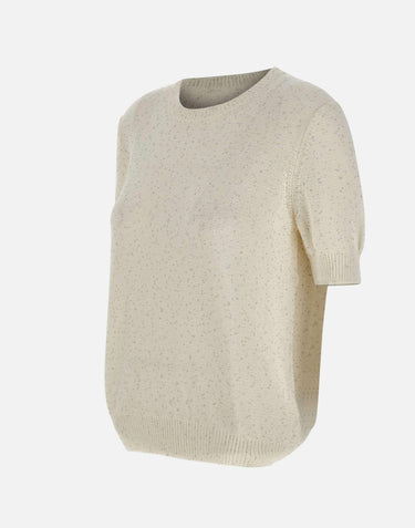 Maglia a maniche corte con paillettes 13231 32430004 GRAN SASSO 