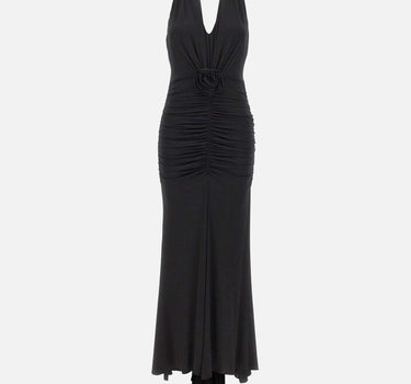 Abito lungo in jersey lucido con rosa 4A467A N0990 BLUMARINE 