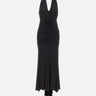 Abito lungo in jersey lucido con rosa 4A467A N0990 BLUMARINE 