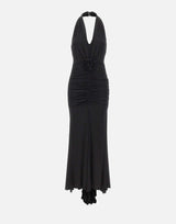 Abito lungo in jersey lucido con rosa 4A467A N0990 BLUMARINE 