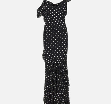 Abito lungo in georgette a pois 176XB BLACK SELF-PORTRAIT 