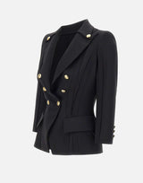 Giacca in doppio crêpe stretch con motivi a taglio vivo GI21861E2 110 ELISABETTA FRANCHI 