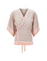 Blusa incrociata con micro stampa 191068 001 KANGRA 