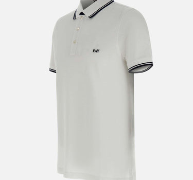 Polo  in piquet di cotone stretch NPMB250140STDW B001 FAY 
