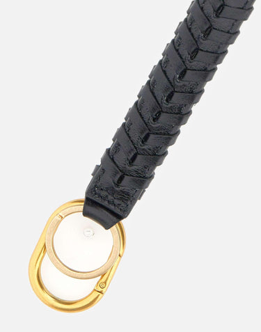 Portachiavi in pelle PCHANDLEBRAID NERO GIANNI CHIARINI 