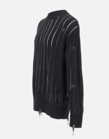 Maglia girocollo destroyed S6LAMAKN030 110 LANEUS 