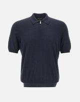 Polo in misto lana con zip 43166 16401598 GRAN SASSO 