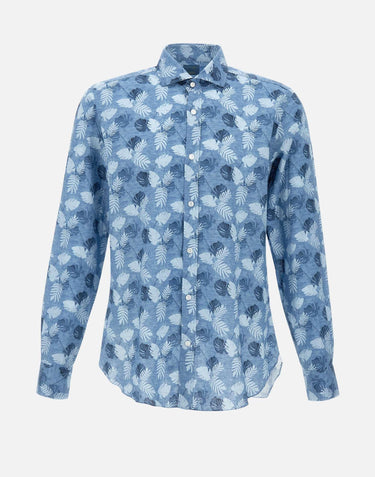 Camicia in cotone e lino LFU02P0147120U 0001 BARBA 