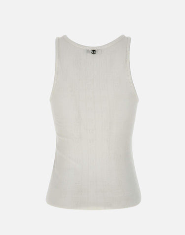 Top  in jersey pointelle di cotone 25PJTE168CO0557 P100 RABANNE 